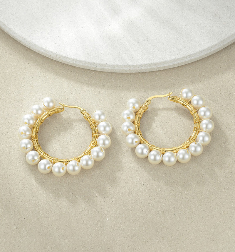 Riley Pearl Hoops